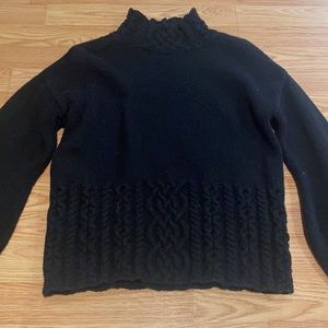 Brooks Brothers Merino Wool Cable Knit Mockneck Sweater